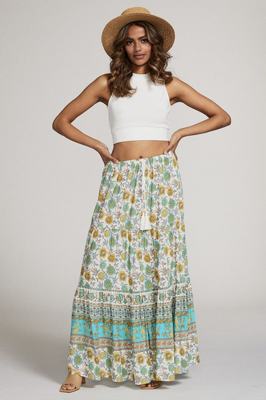 Serving Spring Floral Printed Maxi