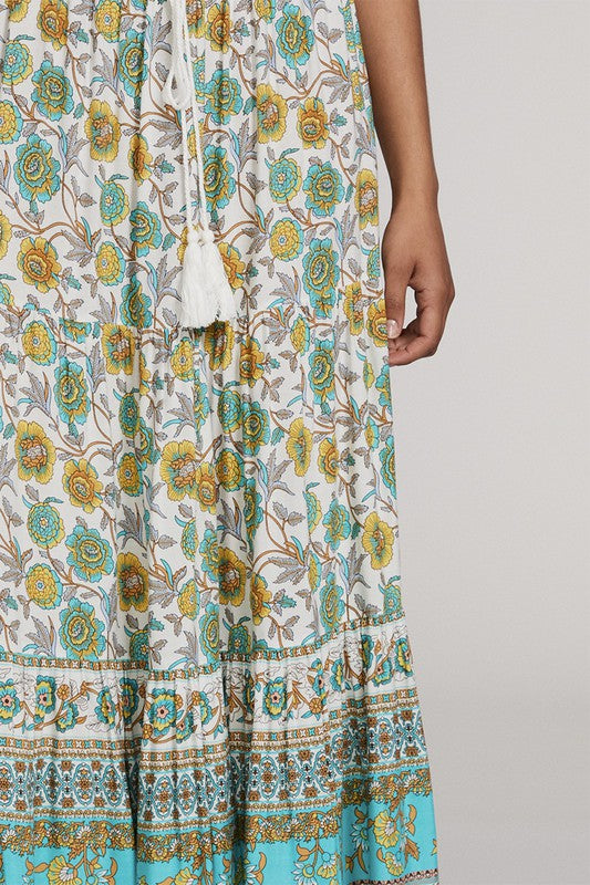 Serving Spring Floral Printed Maxi