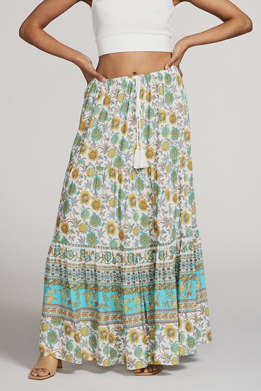 Serving Spring Floral Printed Maxi