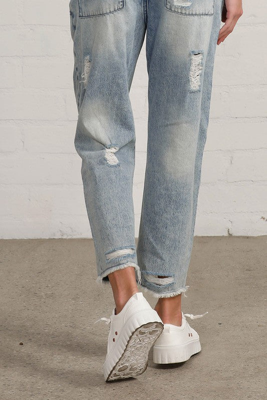 Mud City Vintage Patched Slouch Jeans