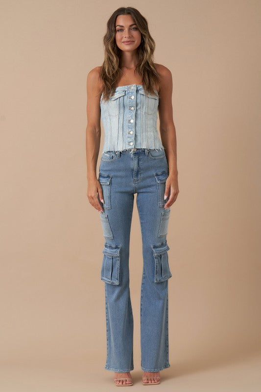 Urban Explorer Chic 3D Bootcut Utility Jeans