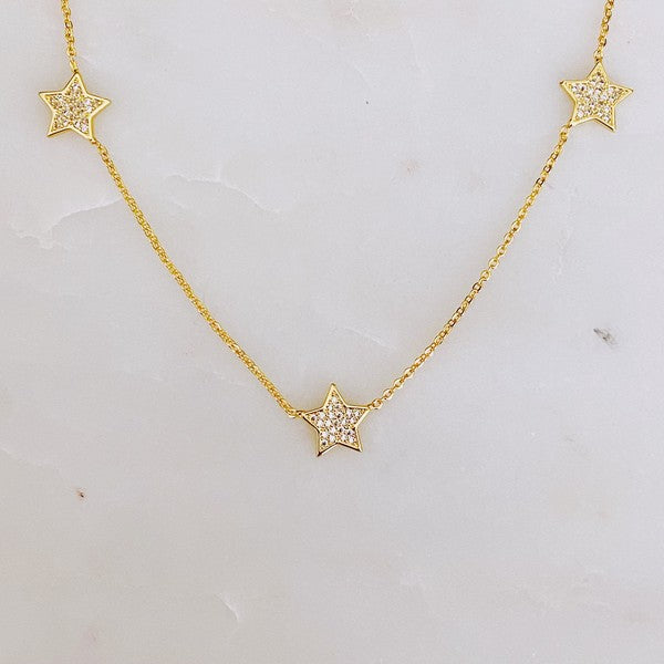 Stars In Greece Cubic Zirconia Necklace