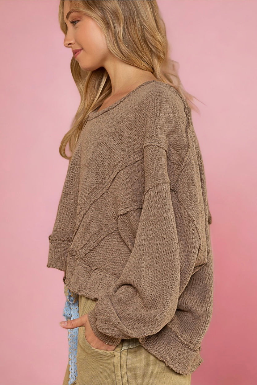 Grab & Go Oversized Hooded Knit Top