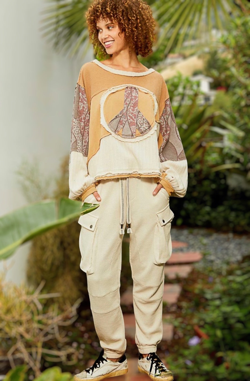 Staycation Waffle Knit Slouchy Cotton Joggers (2 Colors)
