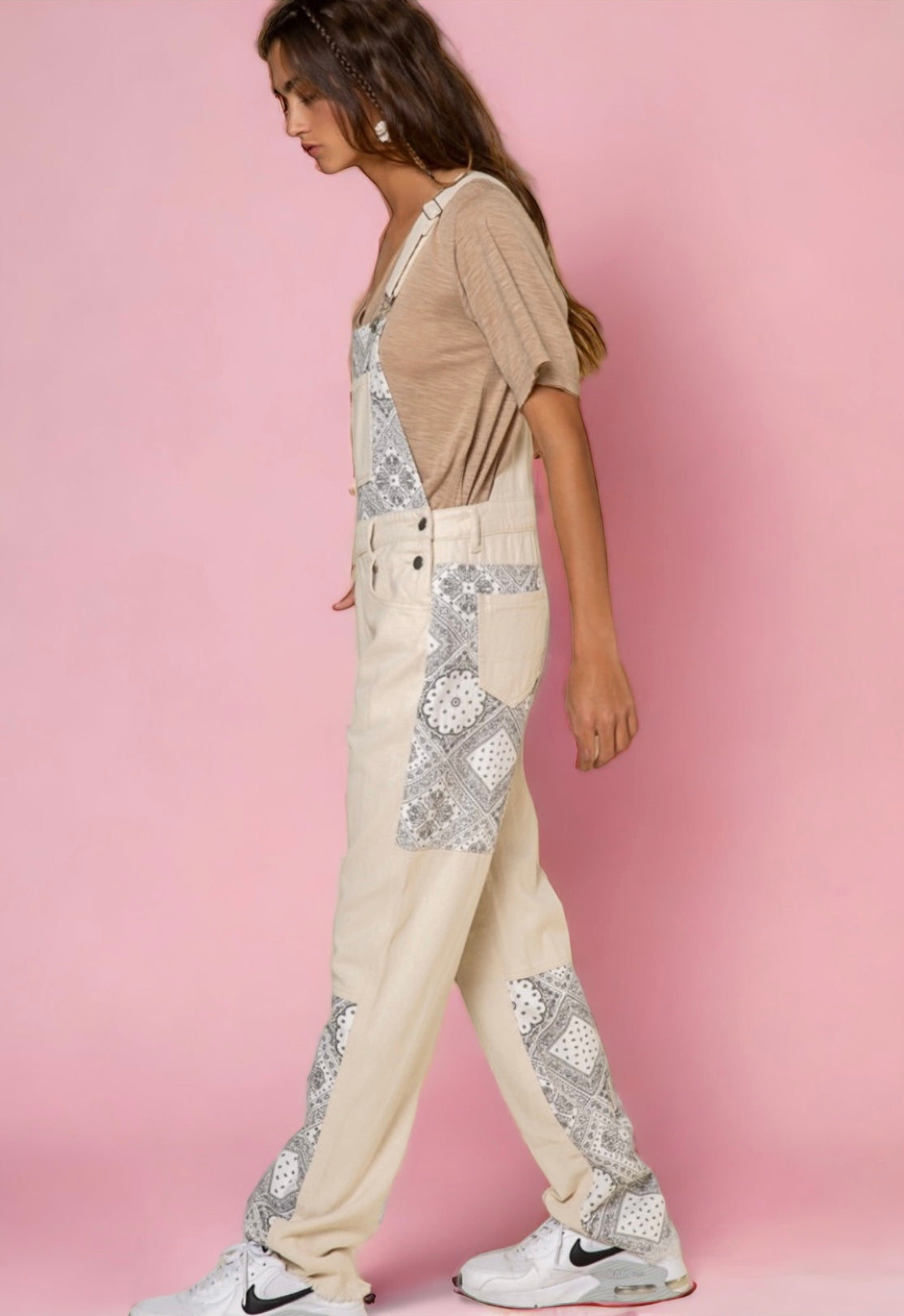 Day Trippin’ Paisley Patchwork Denim Overalls