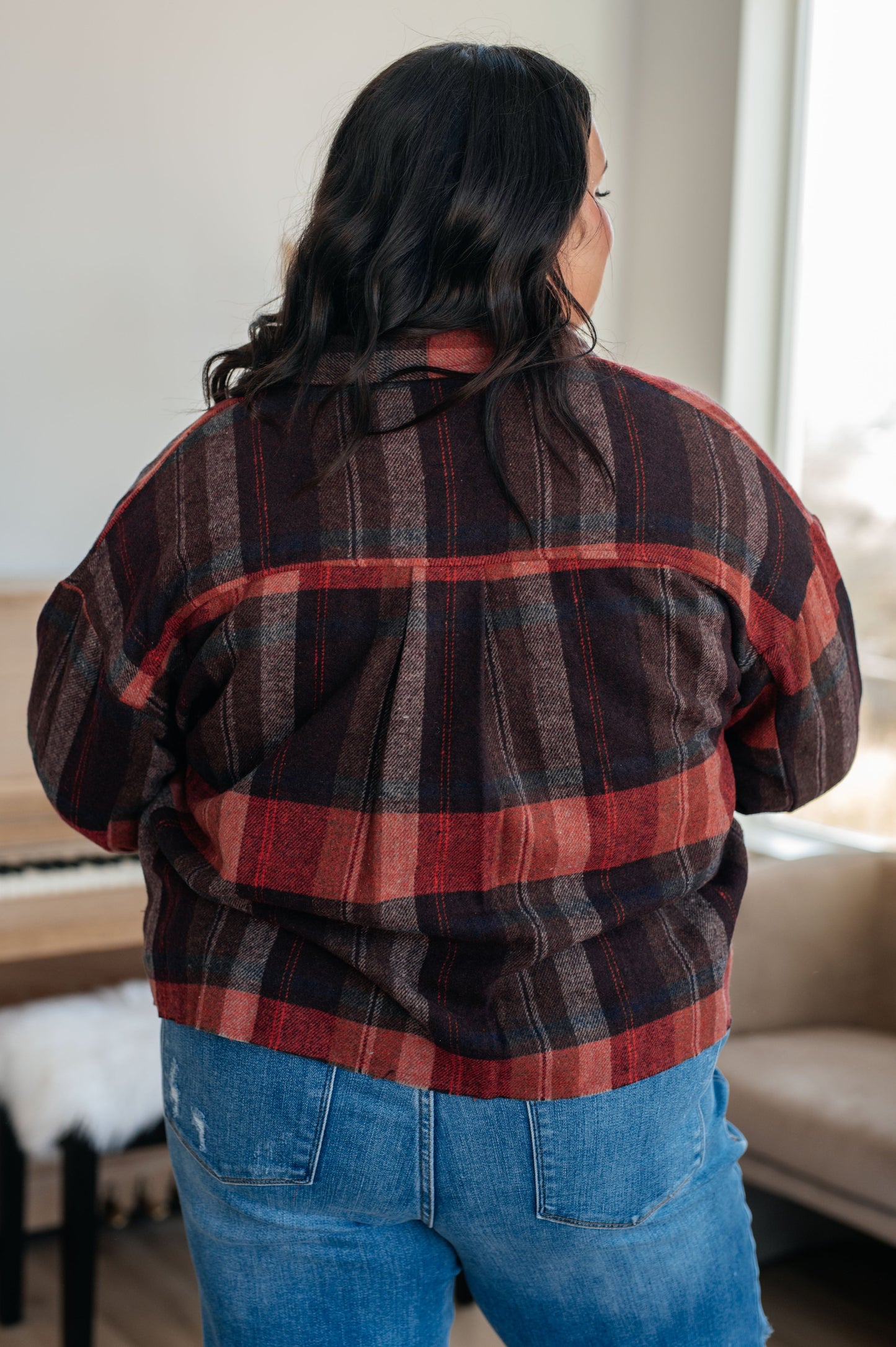 On My Game Studded Cropped Plaid Jacket (Small to 3XL)