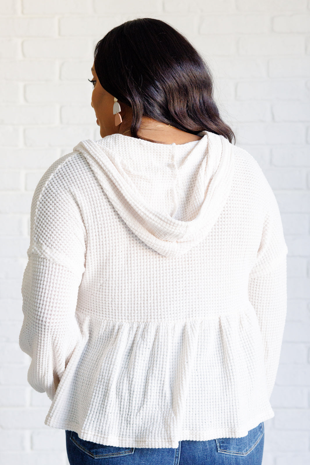 One And Only Thermal Knit Babydoll Hoodie (Small to 3XL)