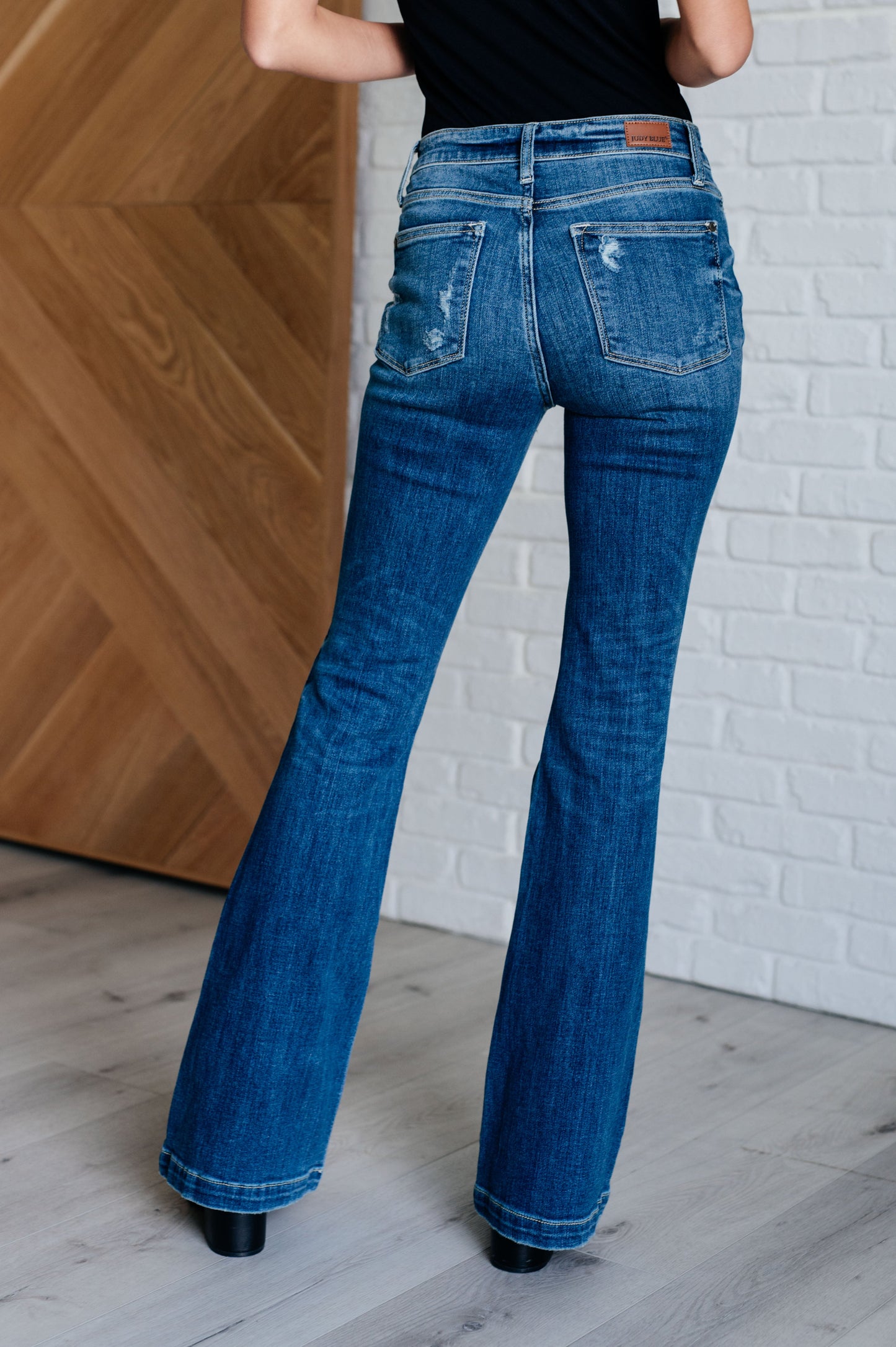 Date Night Button Fly Distressed Flares (1/25 to 24)