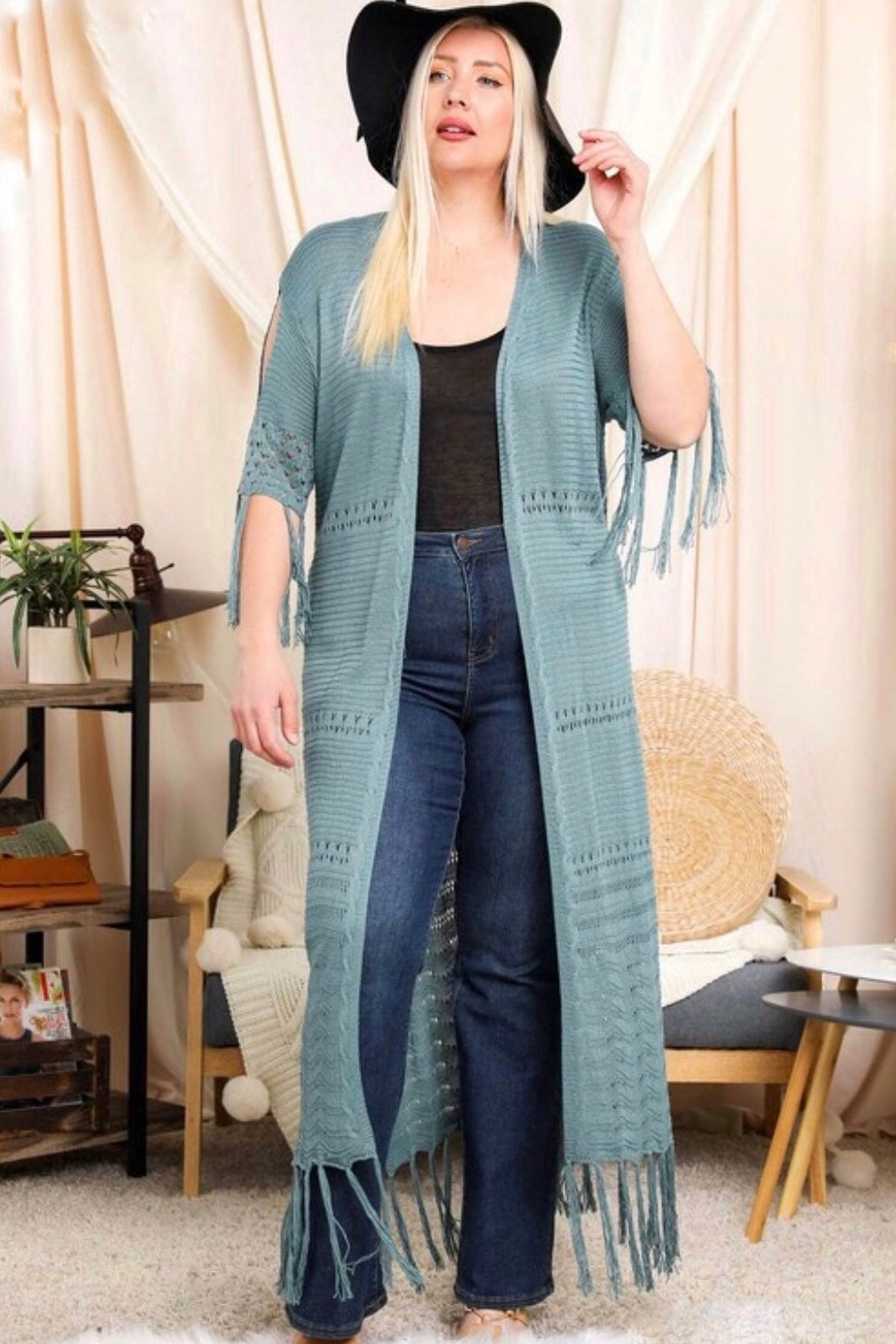 Forever Yours Tassel Tie Cardi with Fringe