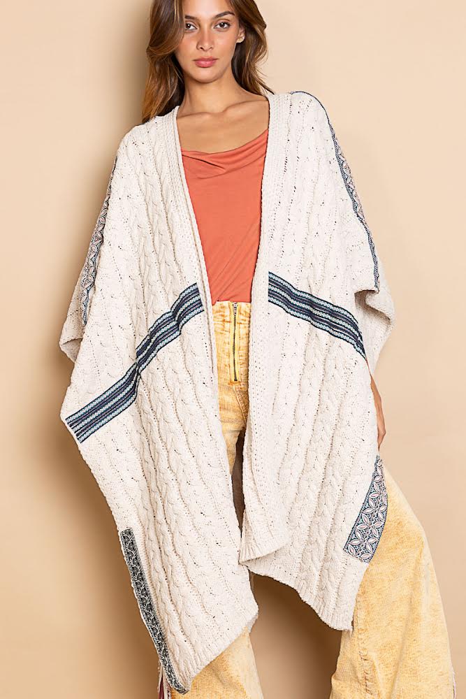It’s A Wrap Open Front Chenille Cardigan Sweater Wrap