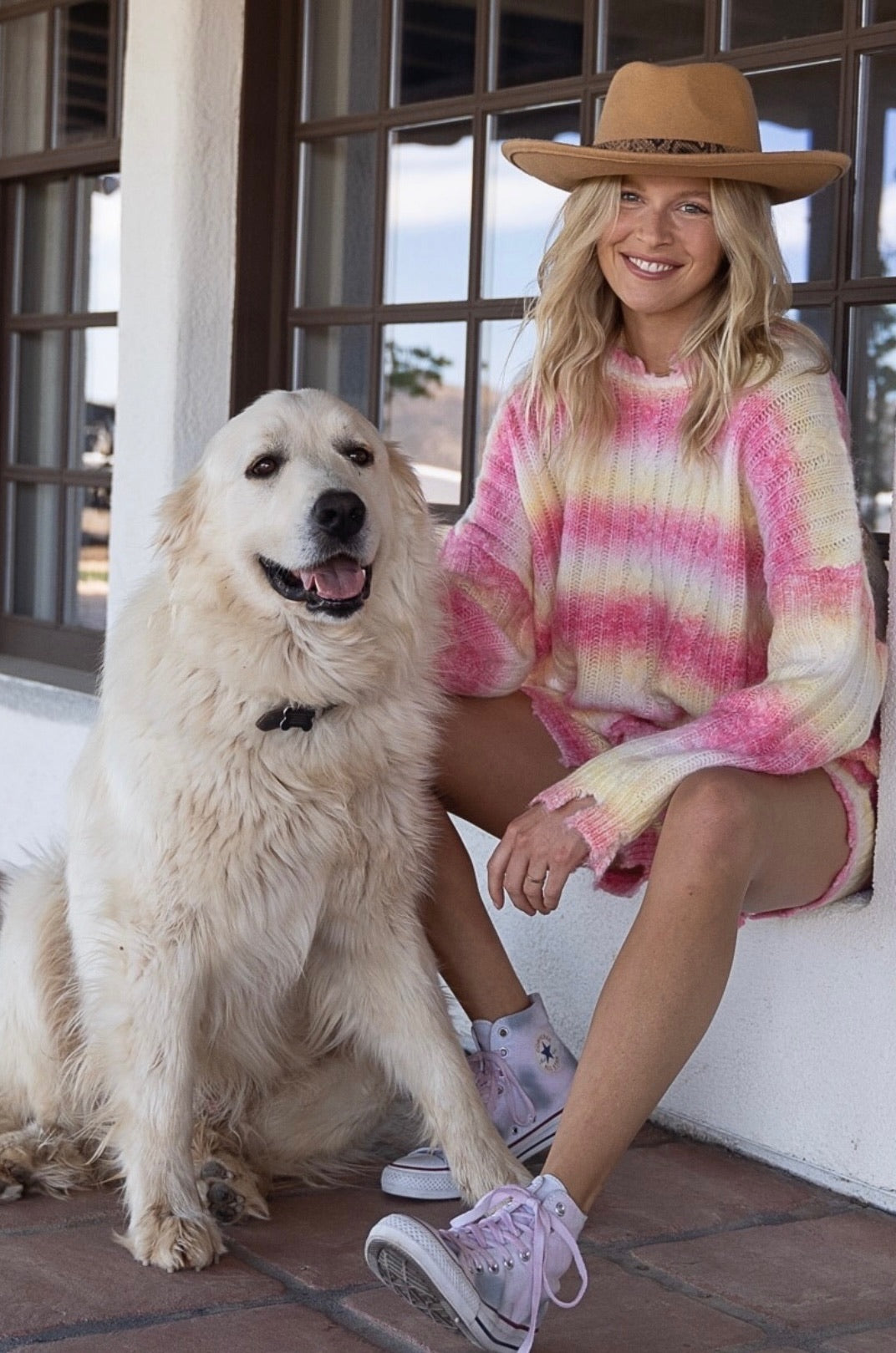 Pink Lemonade Striped Lightweight Sweater + Shorts Set