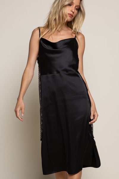 Tasting Stars Cowl Neck Satin Slip Dess