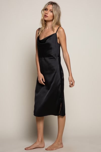Tasting Stars Cowl Neck Satin Slip Dess