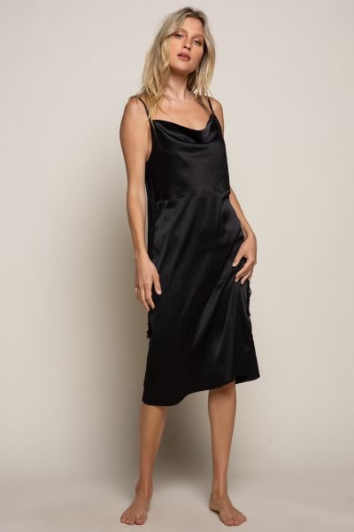 Tasting Stars Cowl Neck Satin Slip Dess