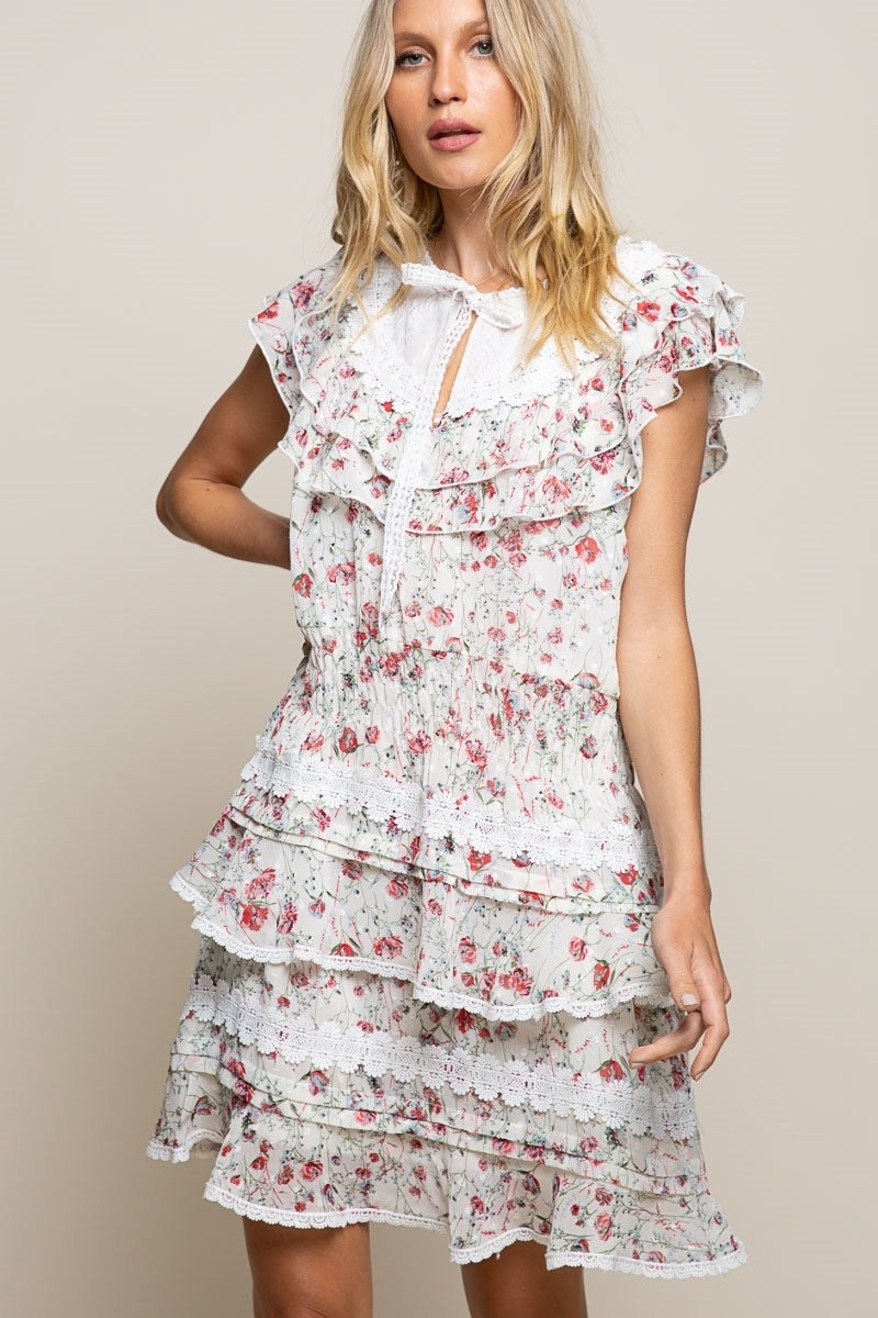 jardin floral mini dress Heychic Jardin Multicolour Floral Button Down Mini Dress, AU 8