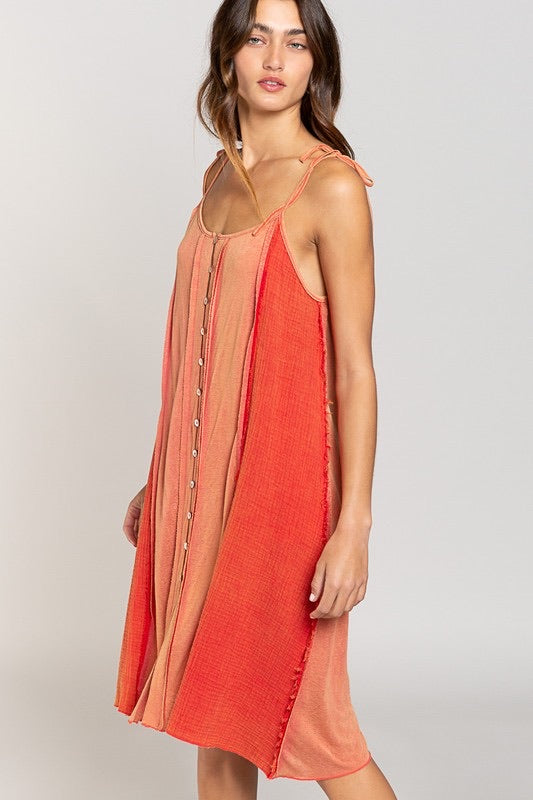 Heat Of The Night Spaghetti Strap Button Front Midi Dress (3 Colors)
