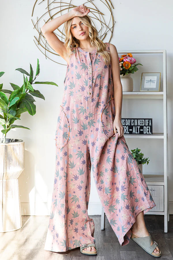 Jet Set Spring Reversible Wide Leg Jumpsuit