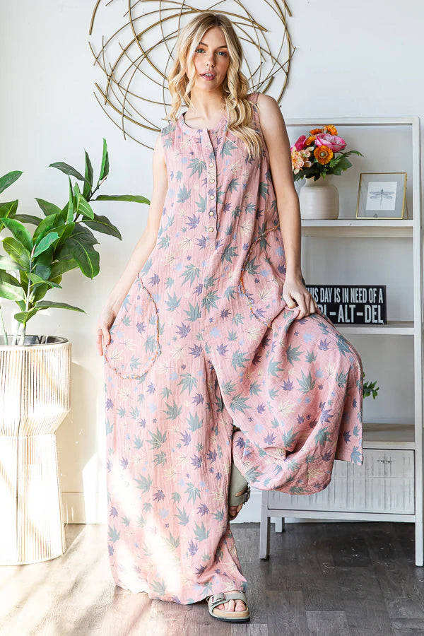 Jet Set Spring Reversible Wide Leg Jumpsuit