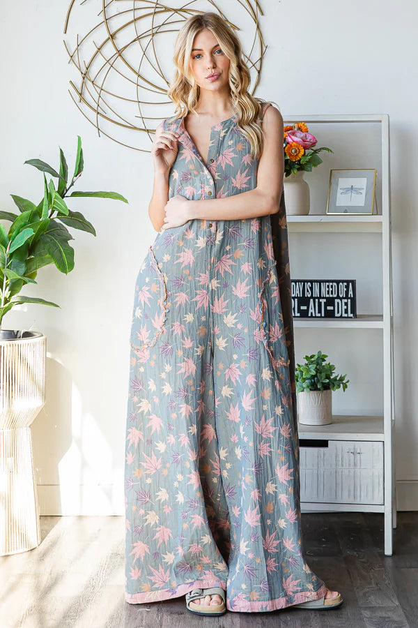 Jet Set Spring Reversible Wide Leg Jumpsuit