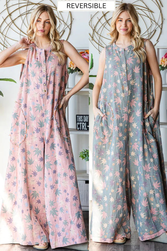 Jet Set Spring Reversible Wide Leg Jumpsuit