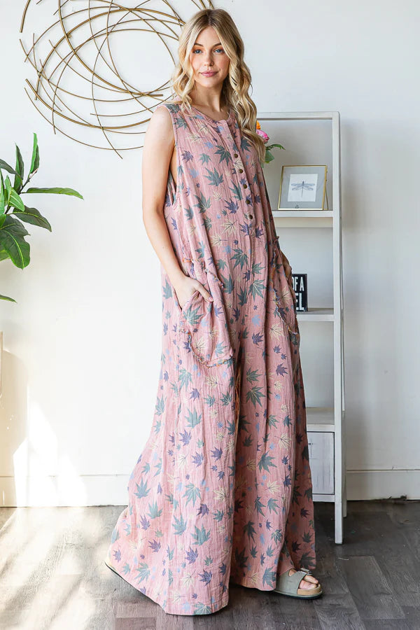 Jet Set Spring Reversible Wide Leg Jumpsuit