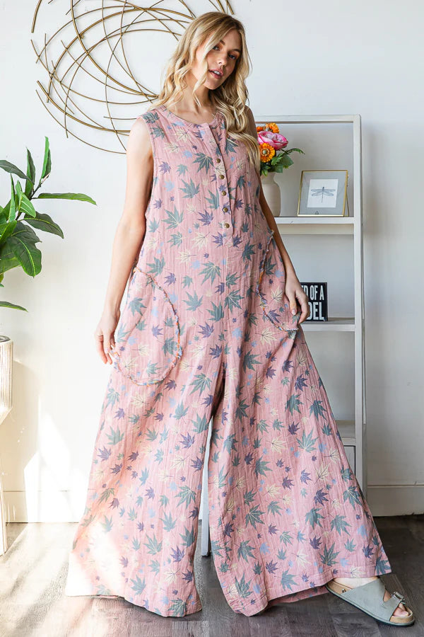 Jet Set Spring Reversible Wide Leg Jumpsuit