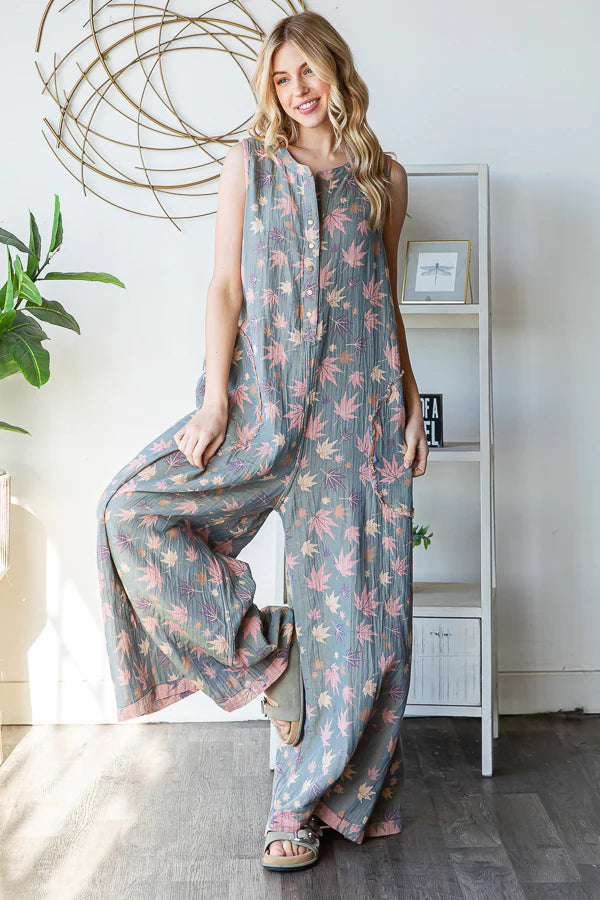 Jet Set Spring Reversible Wide Leg Jumpsuit