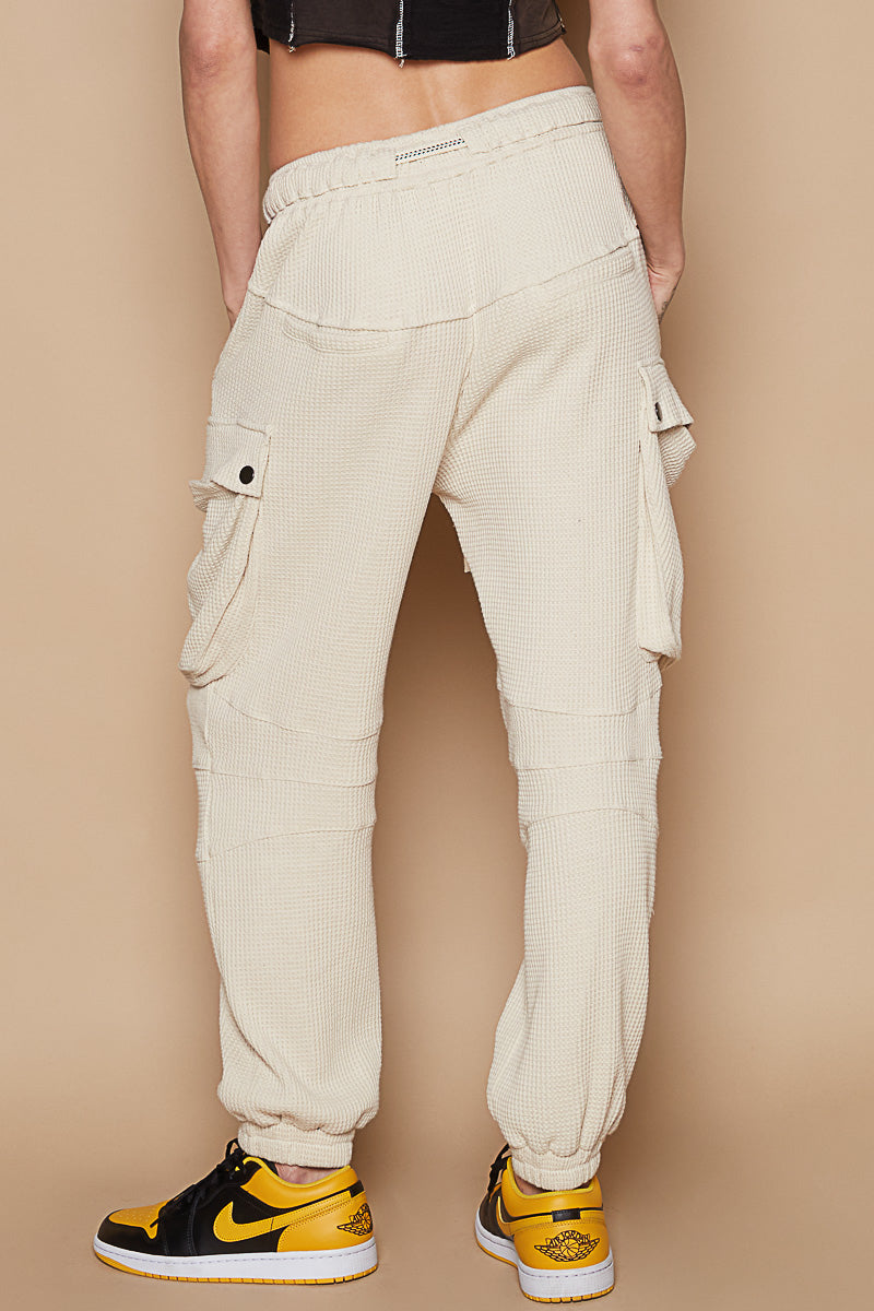Staycation Waffle Knit Slouchy Cotton Joggers (2 Colors)