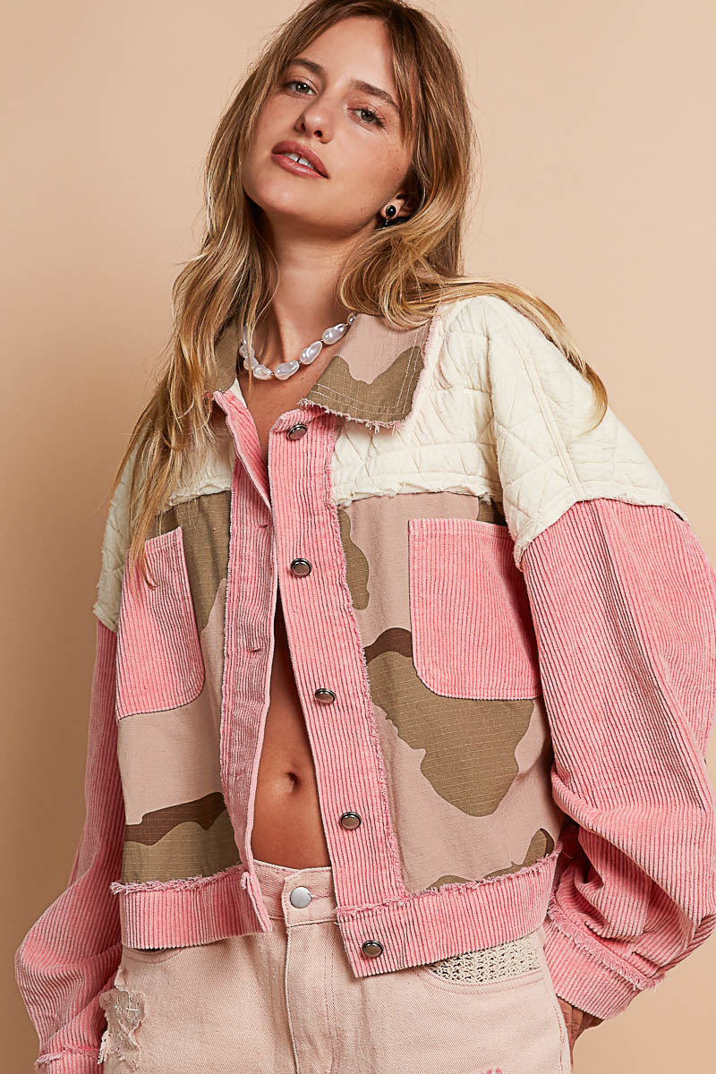 The Army Brat Vintage Washed Camo Jacquard + Corduroy Jacket