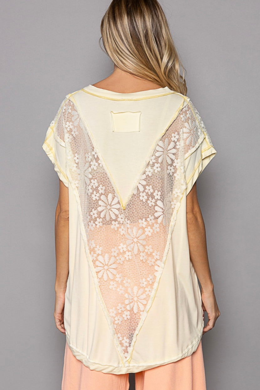 Pocket Full Of Sunshine Rayon Jersey + Floral Lace Top (2 Colors)