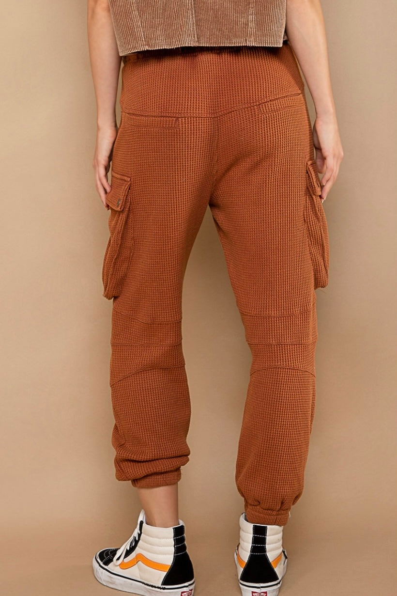 Staycation Waffle Knit Slouchy Cotton Joggers (2 Colors)