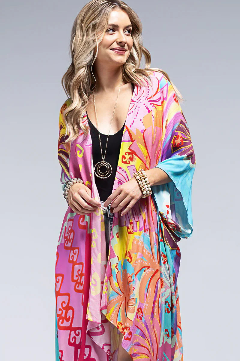 Palm Beach Colorful Lightweight Tropical Kimono