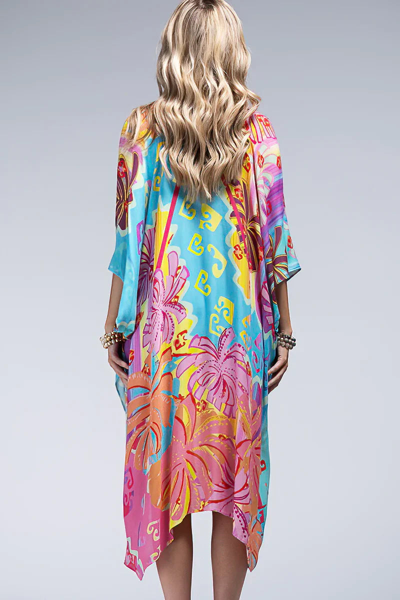 Palm Beach Colorful Lightweight Tropical Kimono