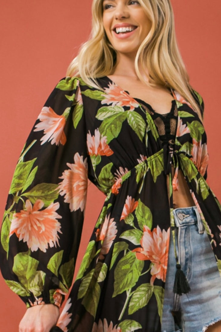 Bring The Heat Tropical Print Maxi Top