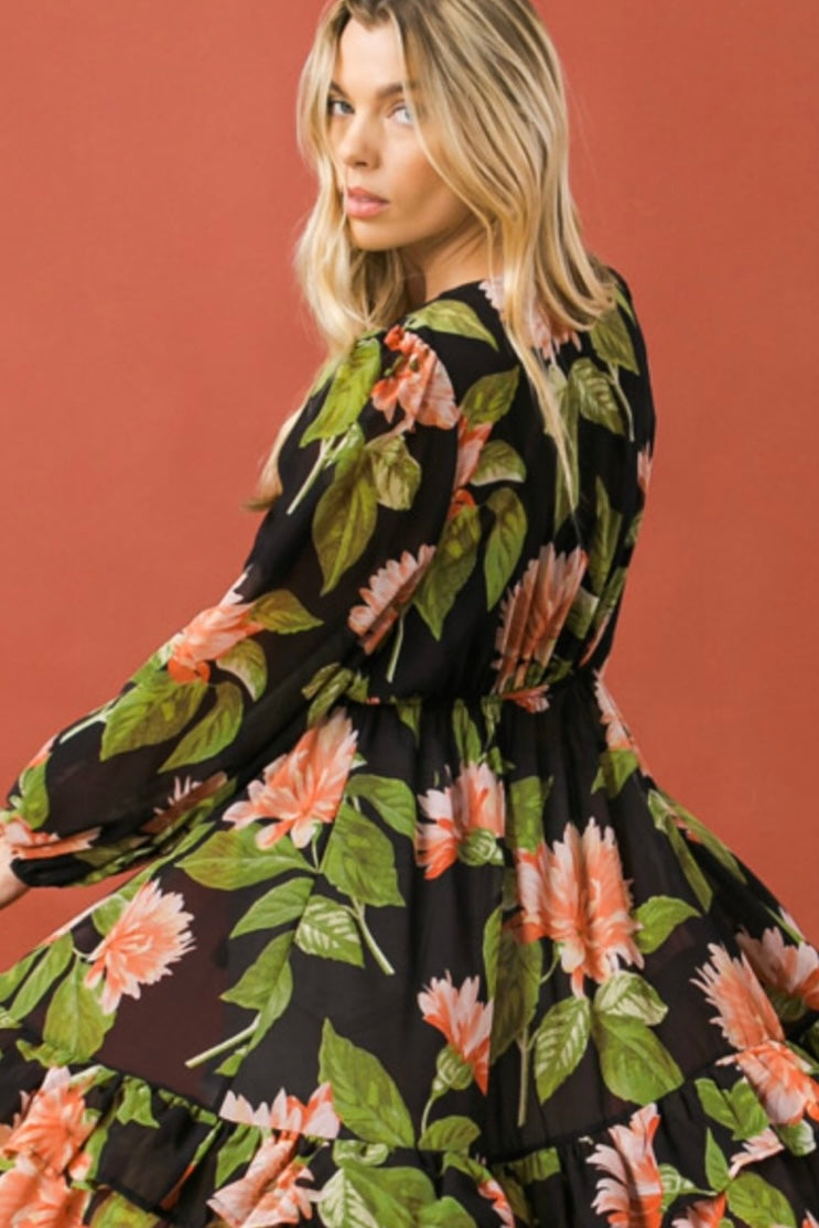 Bring The Heat Tropical Print Maxi Top