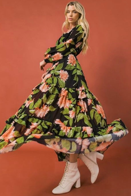 Bring The Heat Tropical Print Maxi Top