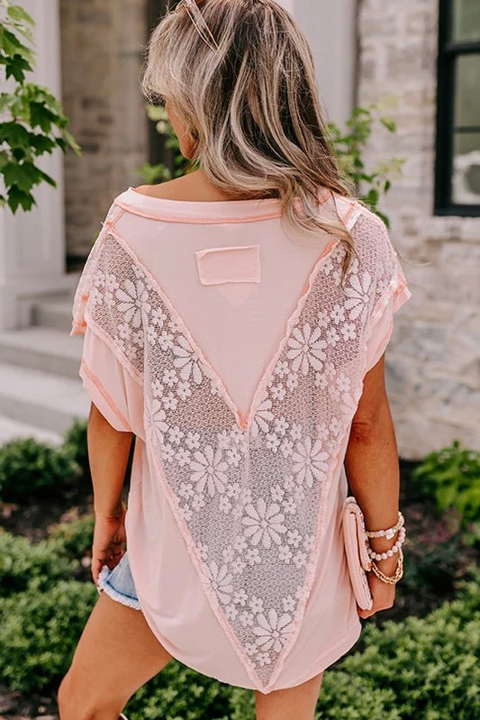 Pocket Full Of Sunshine Rayon Jersey + Floral Lace Top (2 Colors)