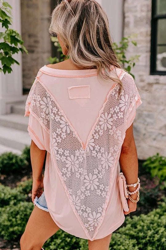 Pocket Full Of Sunshine Rayon Jersey + Floral Lace Top (2 Colors)