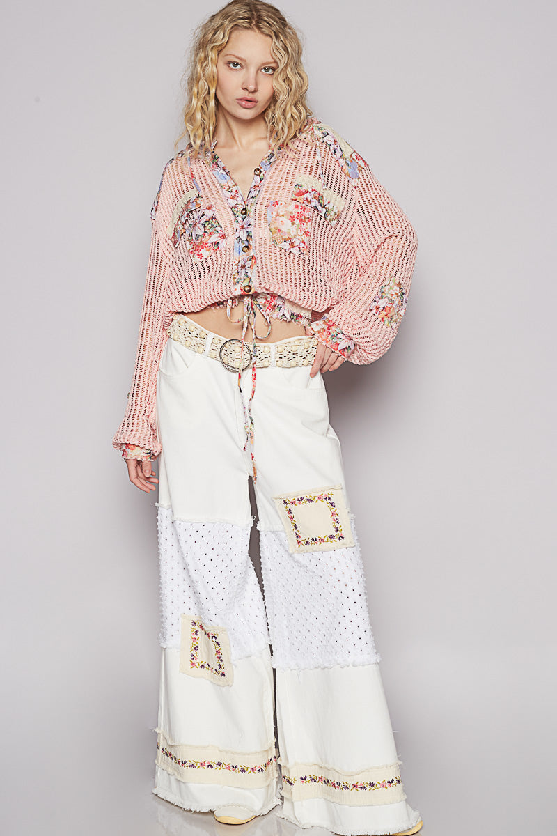 Oasis Floral Crochet Hoodie Jacket