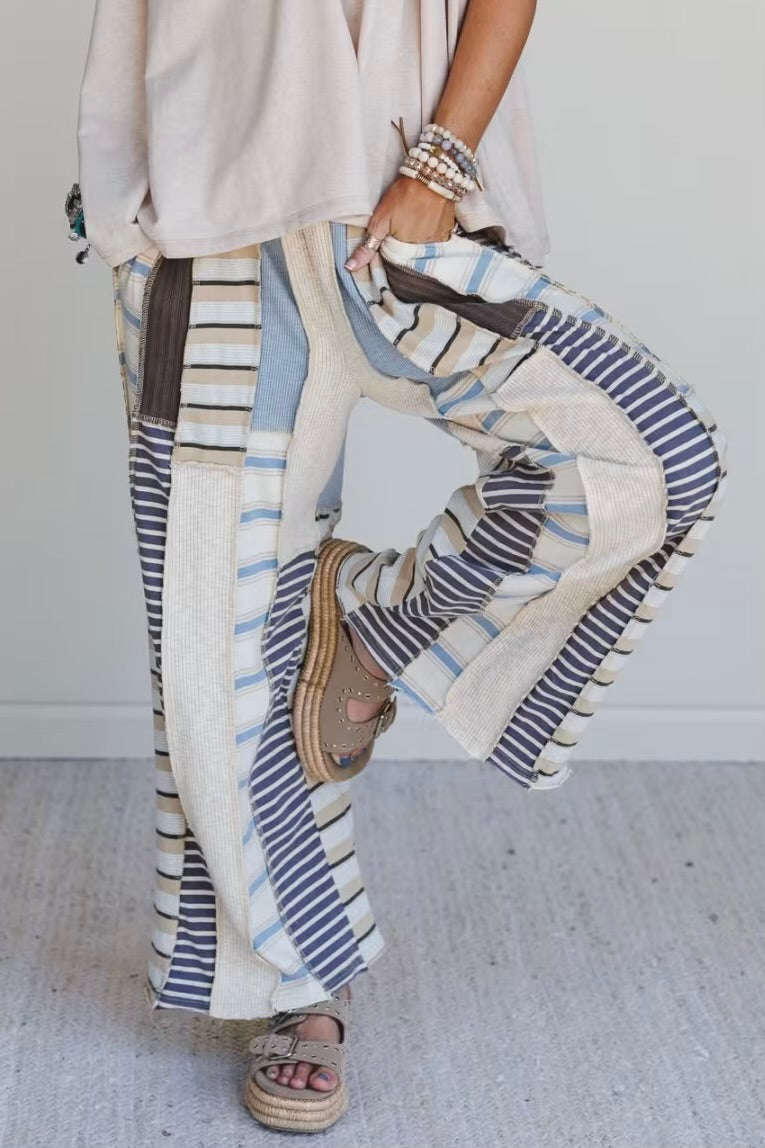 Chef’s Kiss Washed Multi Color Elastic Waist Cotton Pants