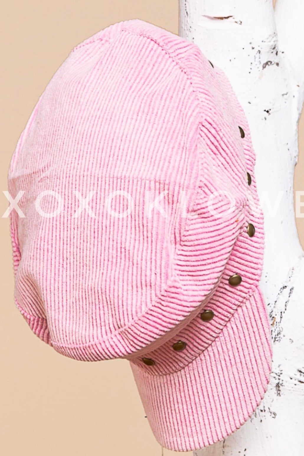 The Essential Corduroy Studded Newsboy Cap