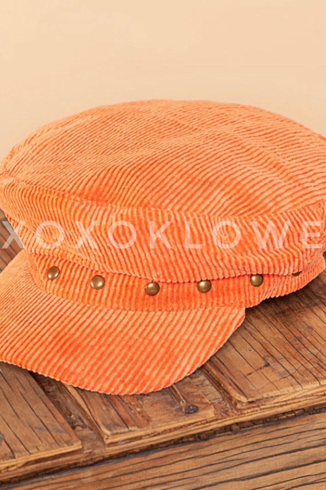 The Essential Corduroy Studded Newsboy Cap