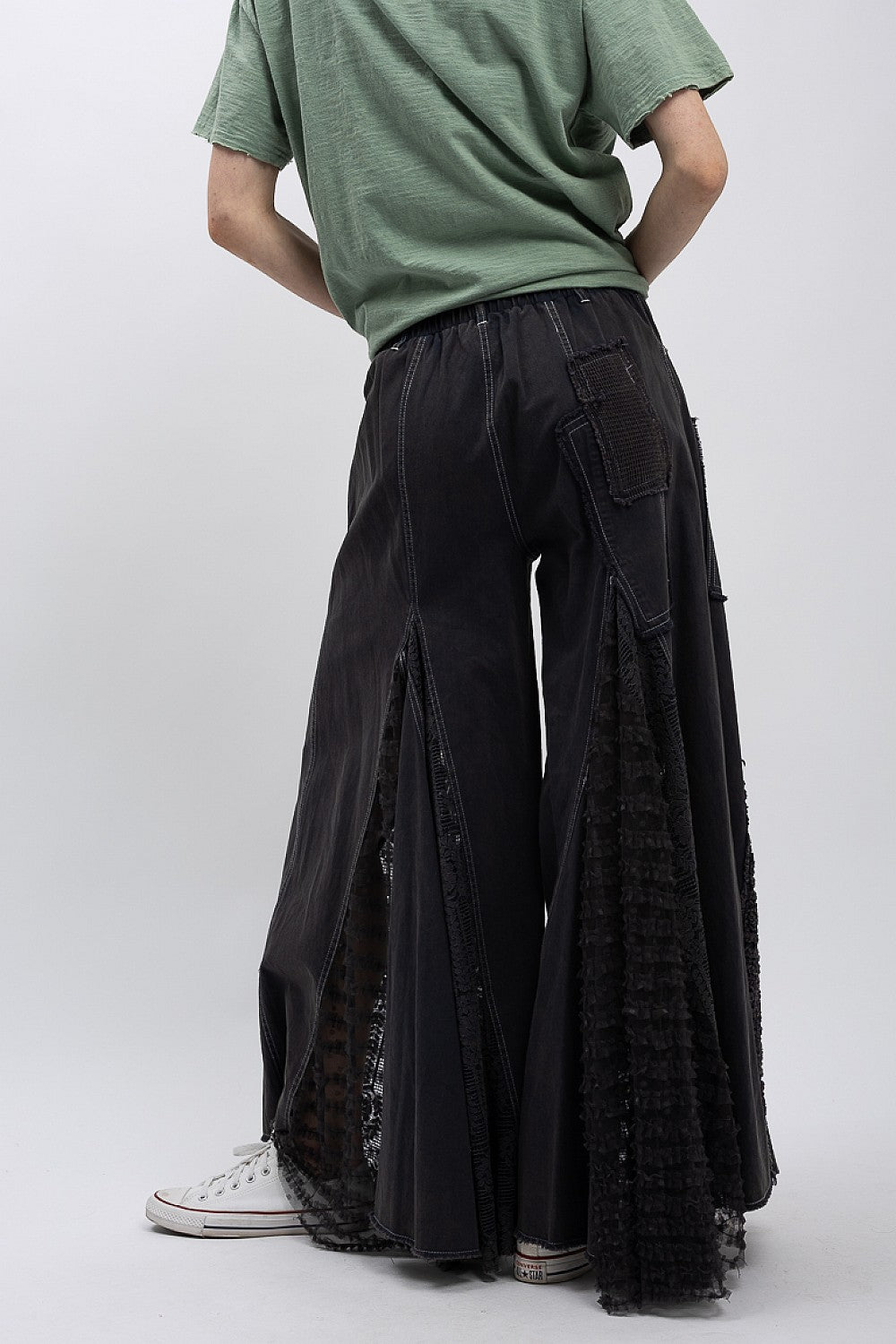 Great Escape Lace Pieced Exaggerated Wide Leg Pants | 2 Colors