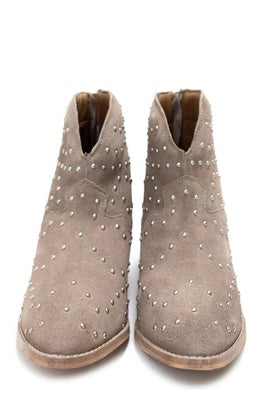Twilight Studded Heeled Ankle Boot in Taupe