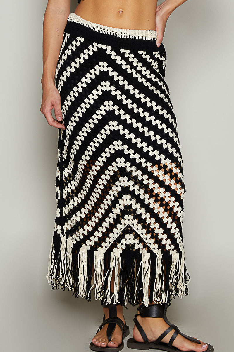 Summer Swagger Crochet Maxi Skirt with Fringe