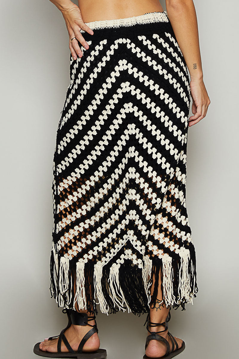 Summer Swagger Crochet Maxi Skirt with Fringe