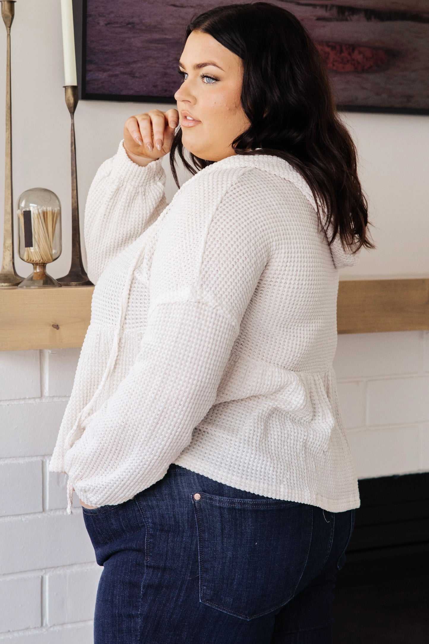 One And Only Thermal Knit Babydoll Hoodie (Small to 3XL)