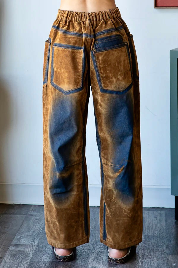 Midnight Maverick Velvet Flocked Barrel Jeans