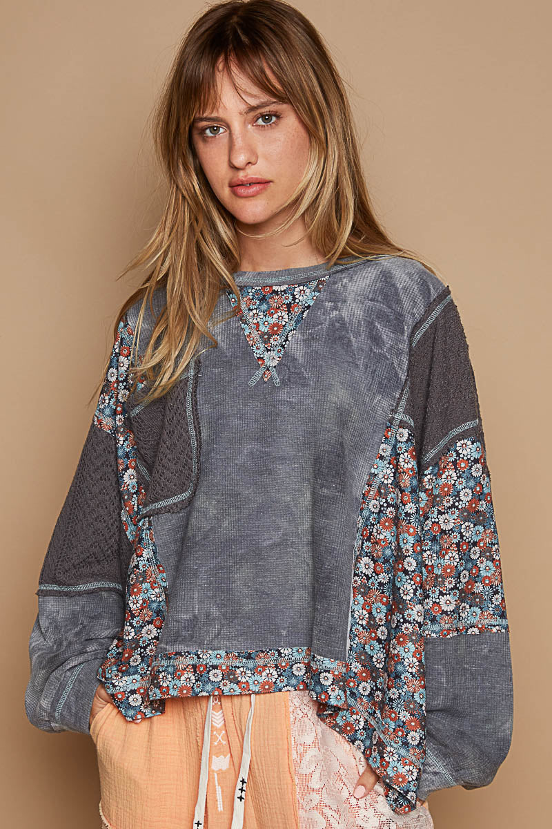 That’s My Jam Floral + Crochet Thermal Top (2 Colors)