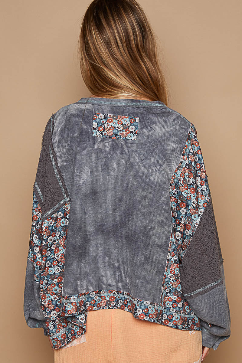 That’s My Jam Floral + Crochet Thermal Top (2 Colors)